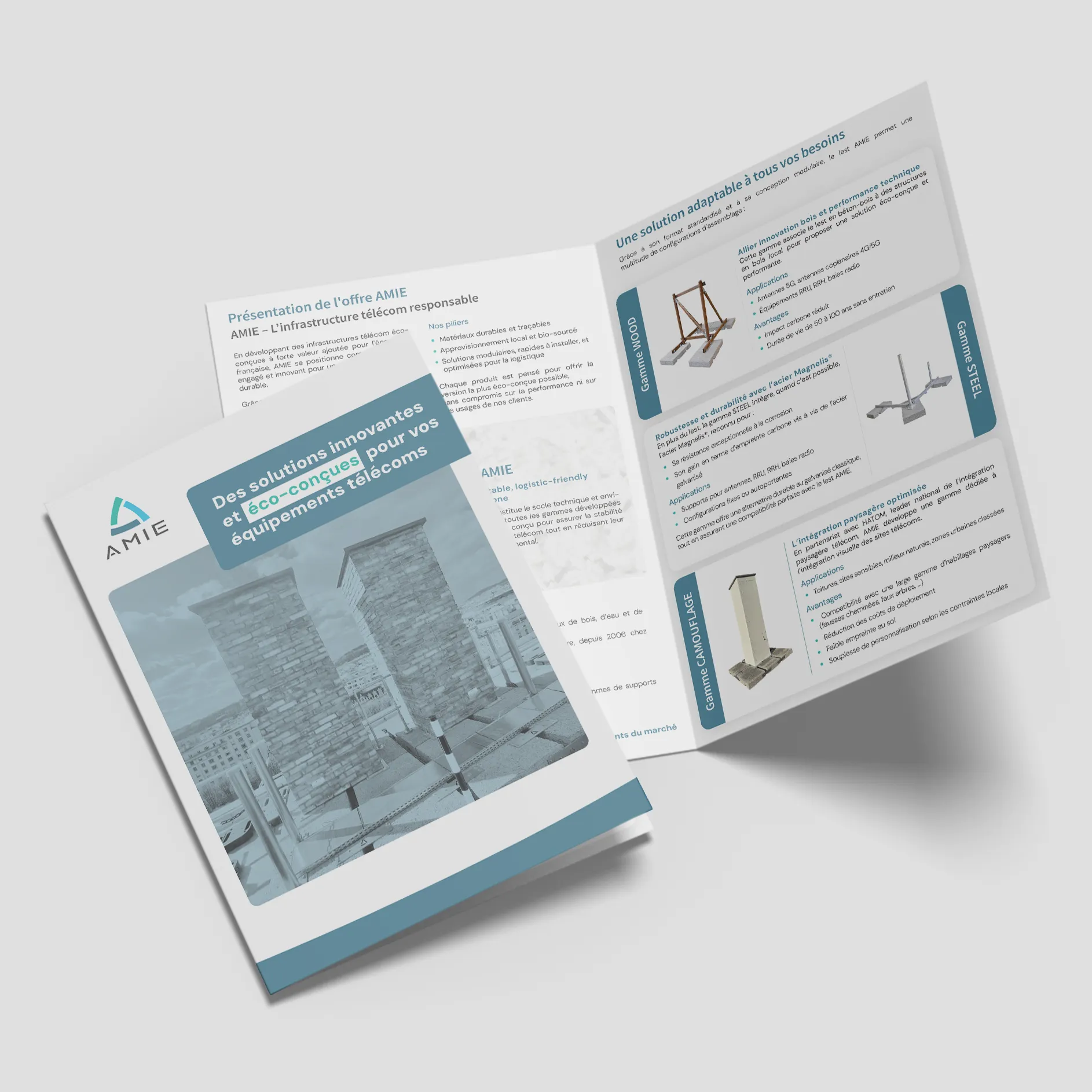 Support de communication : Dépliant pour l'entreprise AMIE telecom